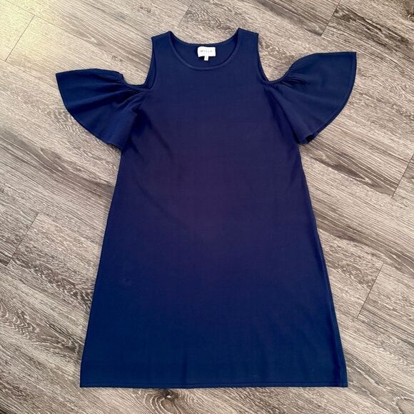 Milly Navy Cold Shoulder Dress - Picture 1 of 8